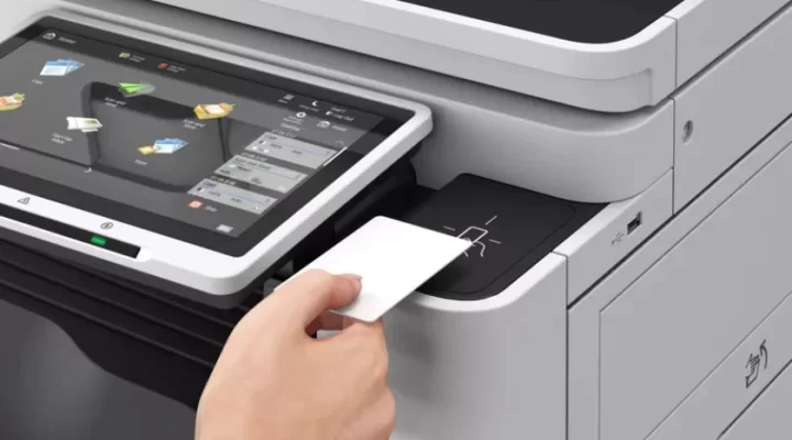 Canon imageRUNNER ADVANCE DX C3926i çok işlevli yazıcıda kart kaydırma hareketi.